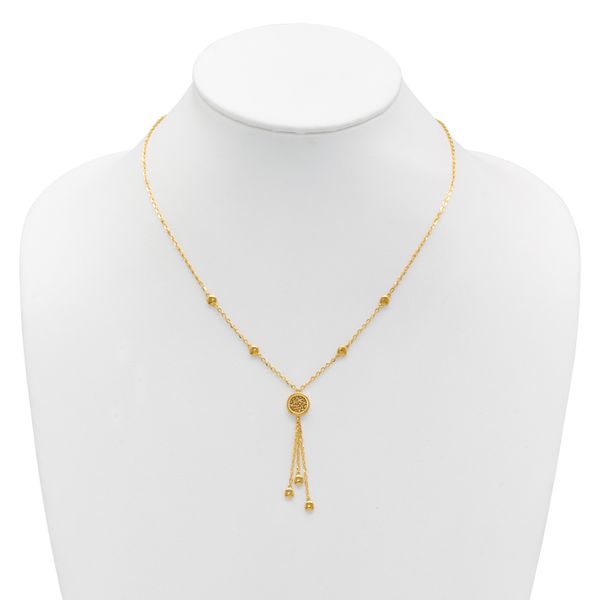 Leslie's 14K Polished Fancy Filigree Circles Dangle Necklace - Image 3
