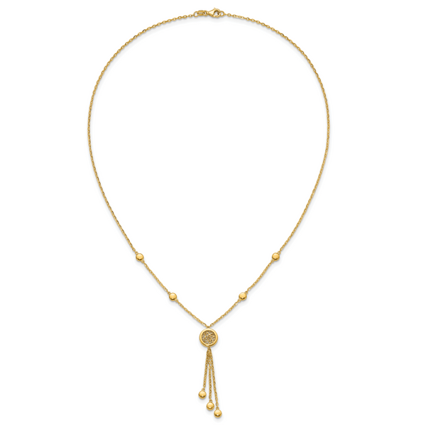 Leslie's 14K Polished Fancy Filigree Circles Dangle Necklace - Image 4