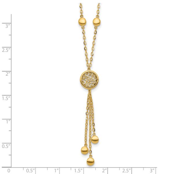 Leslie's 14K Polished Fancy Filigree Circles Dangle Necklace - Image 5