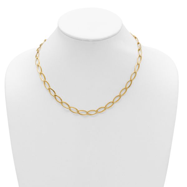 Leslie's 14K Polished Fancy Oval Link Necklace - Image 3