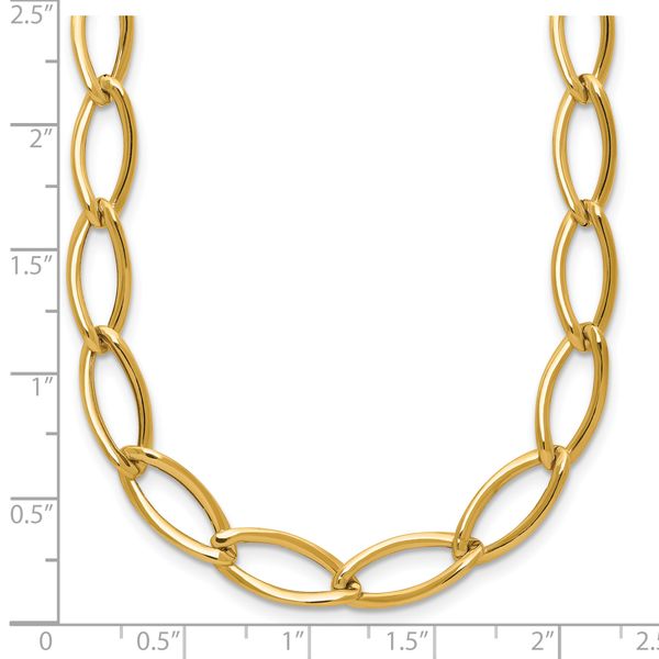 Leslie's 14K Polished Fancy Oval Link Necklace - Image 5