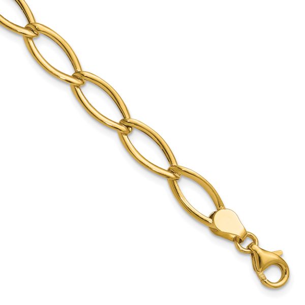 Leslie's 14K Polished Fancy Oval Link Bracelet
