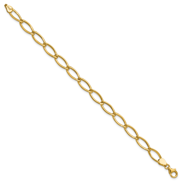 Leslie's 14K Polished Fancy Oval Link Bracelet - Image 2