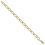 Leslie's 14K Polished Fancy Oval Link Bracelet - Image 2