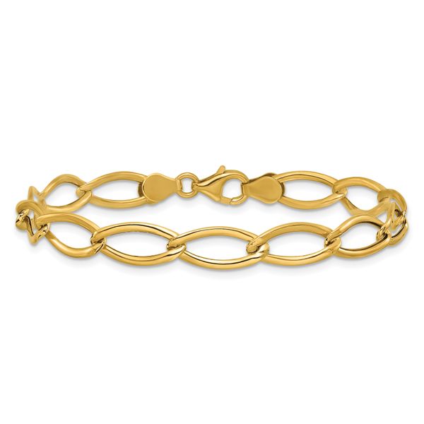 Leslie's 14K Polished Fancy Oval Link Bracelet - Image 3