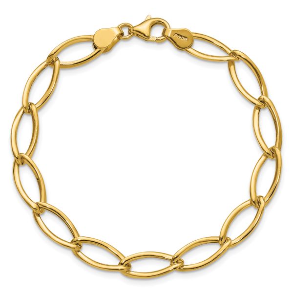 Leslie's 14K Polished Fancy Oval Link Bracelet - Image 4