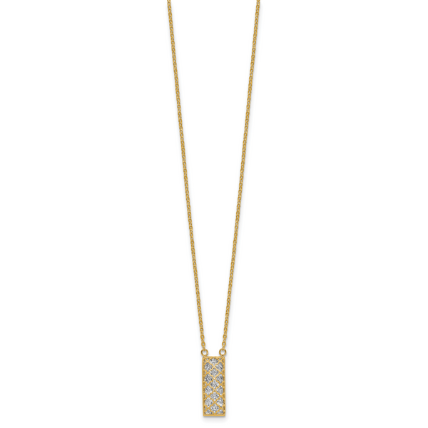 Leslie's 14K Two-tone Polished / Dia-cut Bar Necklace - Image 2