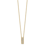 Leslie's 14K Two-tone Polished / Dia-cut Bar Necklace - Image 2