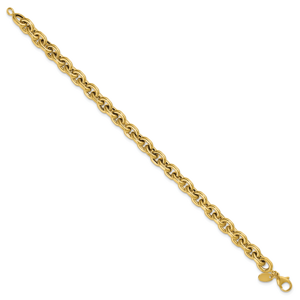 Leslie's 14K Polished 6.5mm Flat Edge Cable Link Bracelet - Image 2