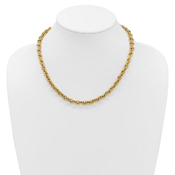 Leslie's 14K Polished 7.0mm Flat Edge Cable Link Necklace - Image 3