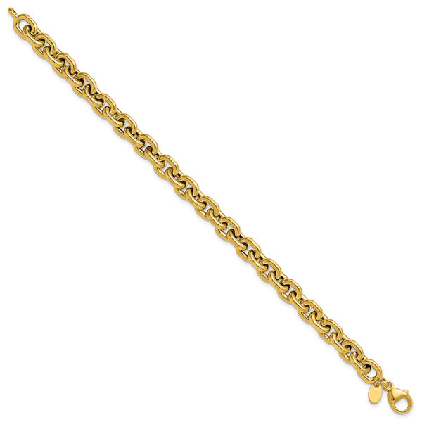 Leslie's 14K Polished 7.0mm Flat Edge Cable Link Bracelet - Image 2