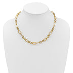 Leslie's 14K Polished and Textured Fancy Greek Key Link Necklace - Image 3
