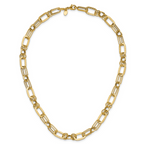 Leslie's 14K Polished and Textured Fancy Greek Key Link Necklace - Image 4