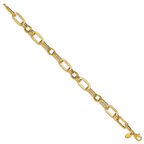 Leslie's 14K Polished and Textured Fancy Greek Key Link Bracelet - Image 2
