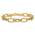 Leslie's 14K Polished and Textured Fancy Greek Key Link Bracelet - Image 3