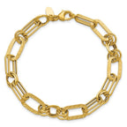 Leslie's 14K Polished and Textured Fancy Greek Key Link Bracelet - Image 4