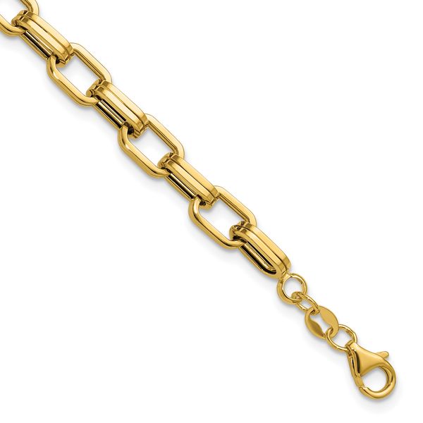 Leslie's 14K Polished 5.5mm Fancy Oval Link Bracelet