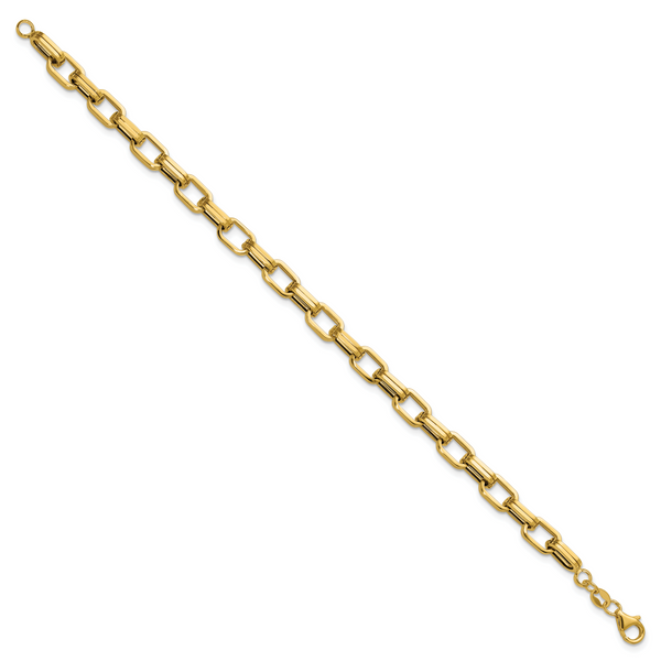 Leslie's 14K Polished 5.5mm Fancy Oval Link Bracelet - Image 2