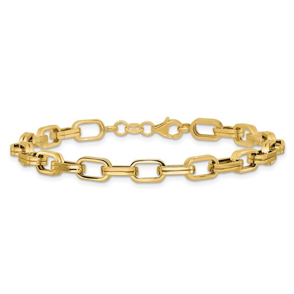 Leslie's 14K Polished 5.5mm Fancy Oval Link Bracelet - Image 3