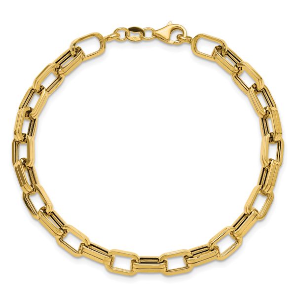 Leslie's 14K Polished 5.5mm Fancy Oval Link Bracelet - Image 4