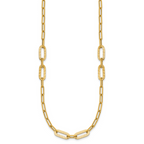 Leslie's 14K Polished Textured Greek Key Paperclip Link Necklace - Image 2