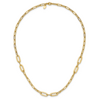 Leslie's 14K Polished Textured Greek Key Paperclip Link Necklace - Image 4