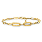 Leslie's 14K Polished Textured Greek Key Paperclip Link Bracelet - Image 3