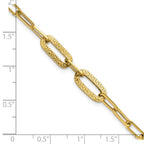 Leslie's 14K Polished Textured Greek Key Paperclip Link Bracelet - Image 5
