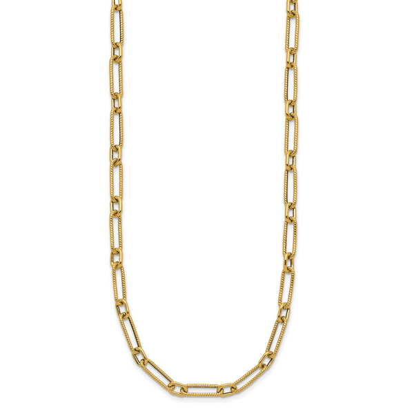 Leslie's 14K Polished and Textured 4.2mm Fancy Link Necklace - Image 2