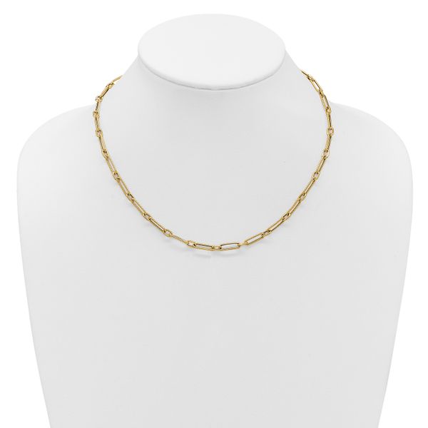 Leslie's 14K Polished and Textured 4.2mm Fancy Link Necklace - Image 3
