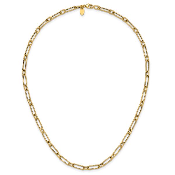 Leslie's 14K Polished and Textured 4.2mm Fancy Link Necklace - Image 4