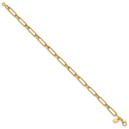 Leslie's 14K Polished and Textured 4.2mm Fancy Link Bracelet - Image 2
