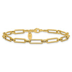 Leslie's 14K Polished and Textured 4.2mm Fancy Link Bracelet - Image 3