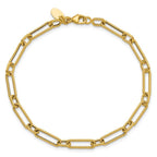 Leslie's 14K Polished and Textured 4.2mm Fancy Link Bracelet - Image 4