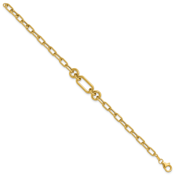 Leslie's 14K Polished Fancy Mixed Link Bracelet - Image 2
