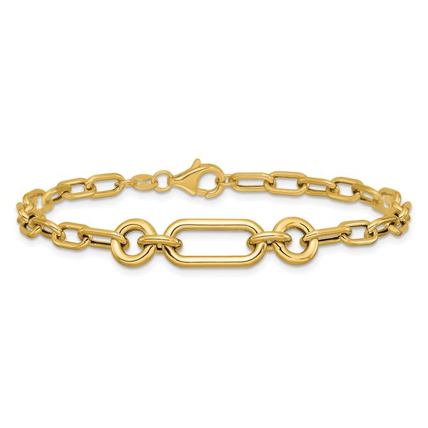 Leslie's 14K Polished Fancy Mixed Link Bracelet - Image 3