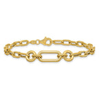 Leslie's 14K Polished Fancy Mixed Link Bracelet - Image 3