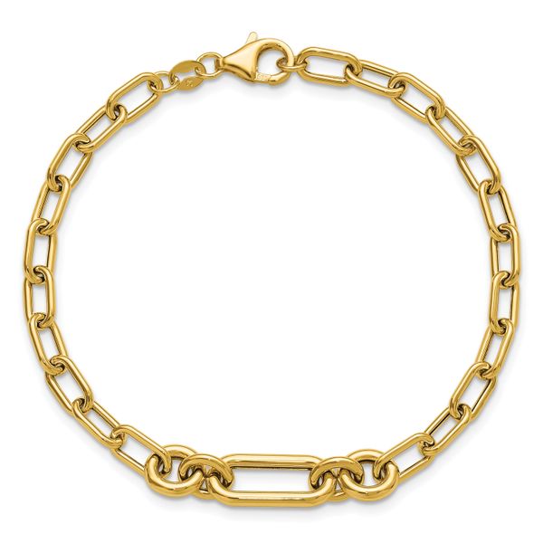 Leslie's 14K Polished Fancy Mixed Link Bracelet - Image 4