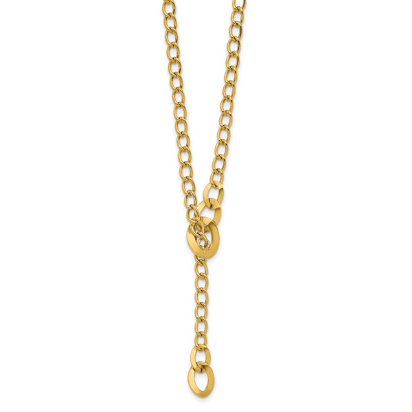 Leslie's 14K Polished Fancy Curb Link Lariat Necklace - Image 2