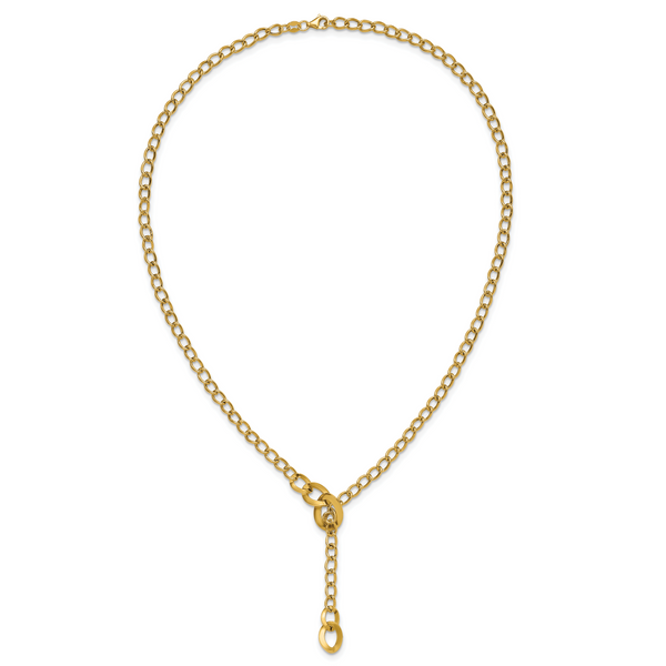 Leslie's 14K Polished Fancy Curb Link Lariat Necklace - Image 4