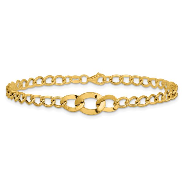Leslie's 14K Polished Fancy Curb Link Bracelet - Image 3