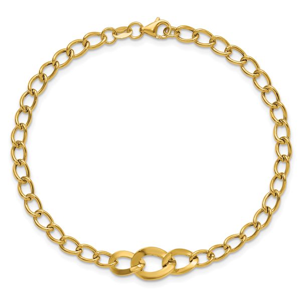 Leslie's 14K Polished Fancy Curb Link Bracelet - Image 4