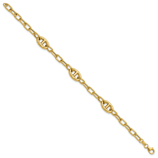 Leslie's 14K Polished Fancy Anchor Link Bracelet - Image 2