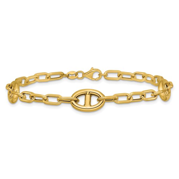 Leslie's 14K Polished Fancy Anchor Link Bracelet - Image 3