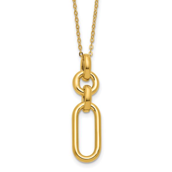 Leslie's 14K Polished Fancy Dangling Mixed Links Necklace