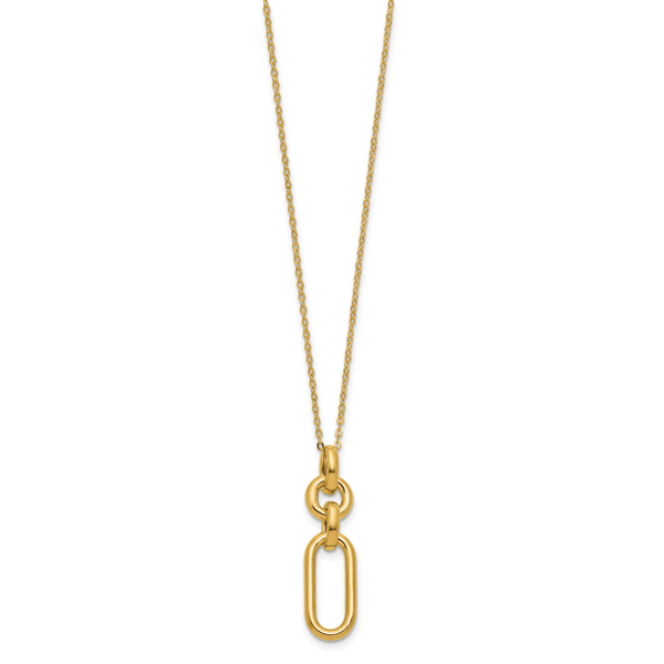 Leslie's 14K Polished Fancy Dangling Mixed Links Necklace - Image 2
