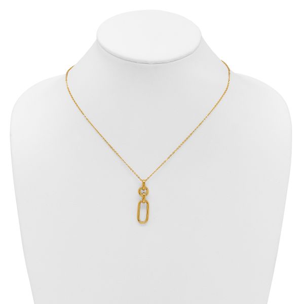 Leslie's 14K Polished Fancy Dangling Mixed Links Necklace - Image 3