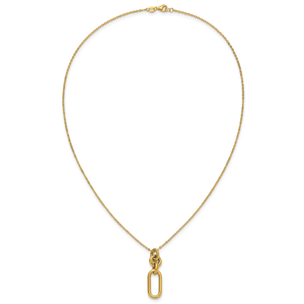 Leslie's 14K Polished Fancy Dangling Mixed Links Necklace - Image 4
