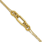 Leslie's 14K Polished Fancy Two-Strand Mixed Links Bracelet