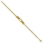Leslie's 14K Polished Fancy Two-Strand Mixed Links Bracelet - Image 2